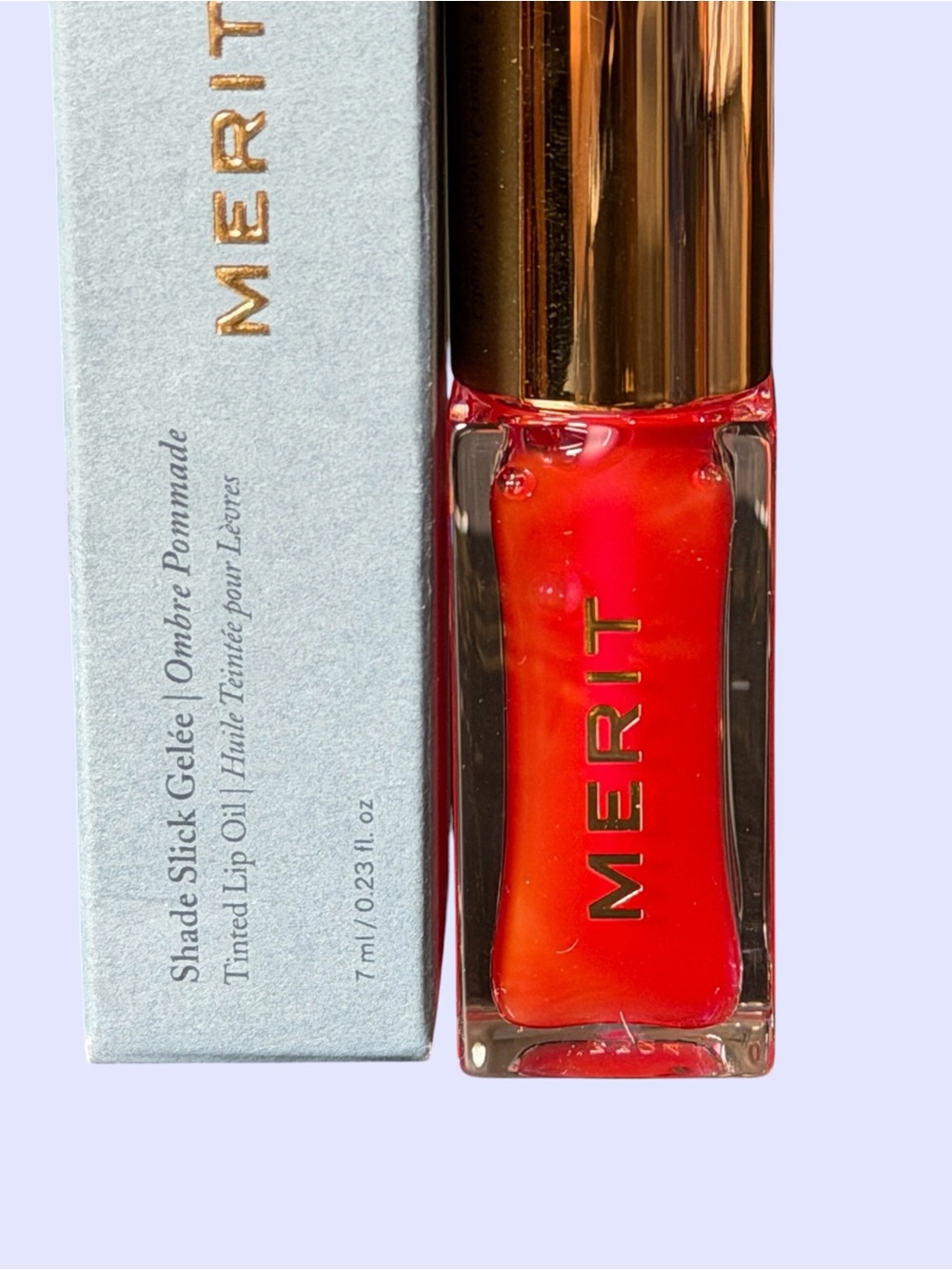 MERIT Shade Slick Gelee Tinted Lip Oil in MARASCHINO a Vibrant Red BNIB